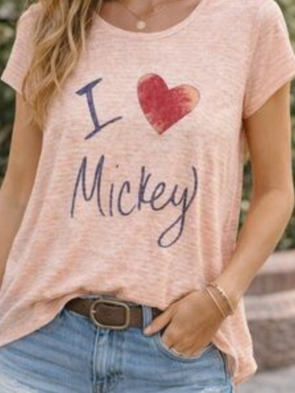 Disney LC Lauren Conrad Women's Blouse "I Love Mickey" Small